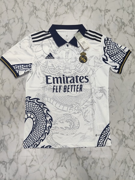 Real Madrid white dragon master football jersey Venu