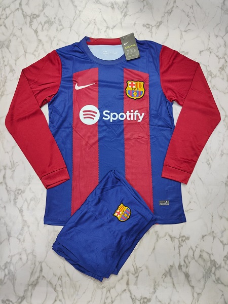 FC Barcelone home set full sleeves football jersey Venu