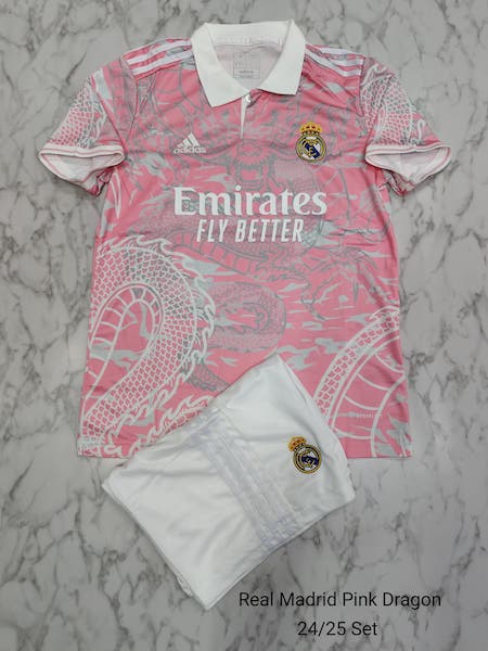 Real Madrid pink dragon set football jersey Venu