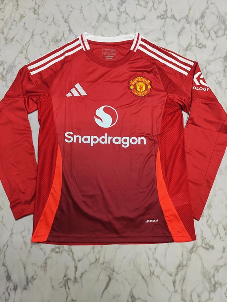 Manchester United home full slevees master football jersey Venu