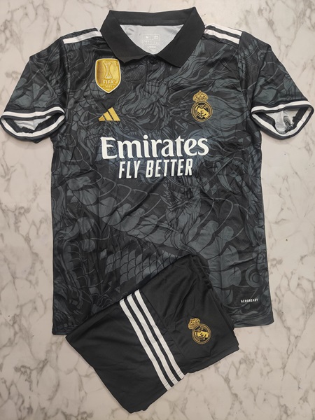 Venu Real Madrid black with white special edition set football jersey