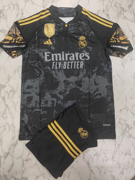 Real Madrid black with golden special edition set football jersey Venu