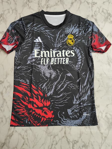 Real Madrid black & red dragon master football jersey Venu