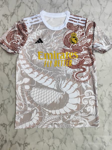 Real Madrid cream & brown dragon master football jersey Venu