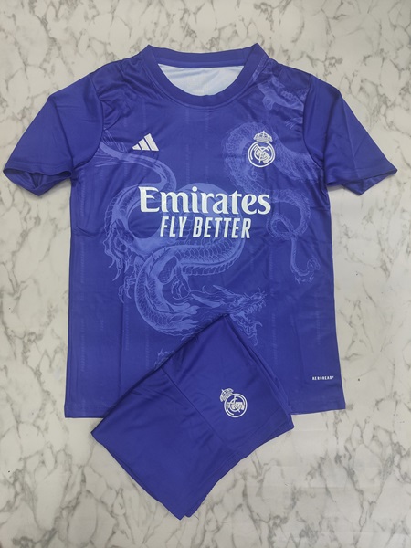 Real Madrid purple small dragon set football jersey Venu