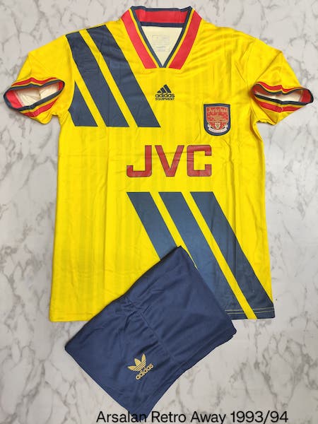 Arsenal away retro set football jersey Venu