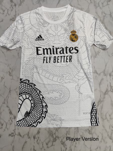 Real Madrid white dragon player football jersey Venu