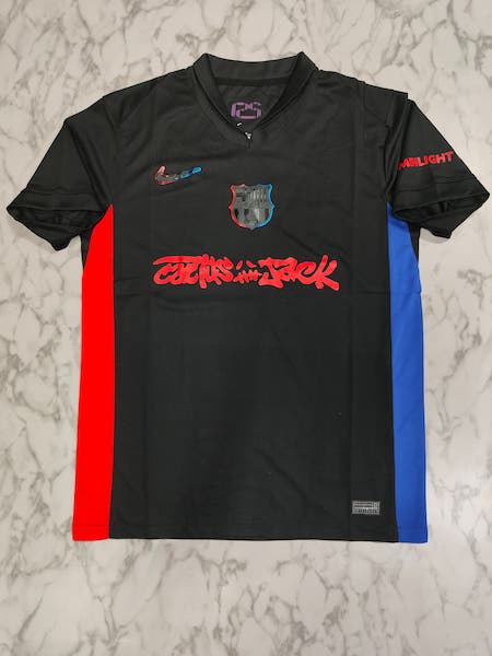 FC Barcelona away travis scott master football jersey Venu
