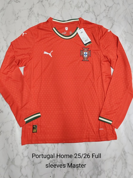 Portugal home full sleeves master football jersey Venu