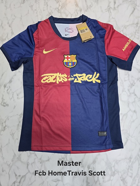 Fc Barcelona home travis scott master football jersey Venu